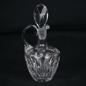 Vintage Crystal Glass Cruet With Stopper & Handle 6" tall
